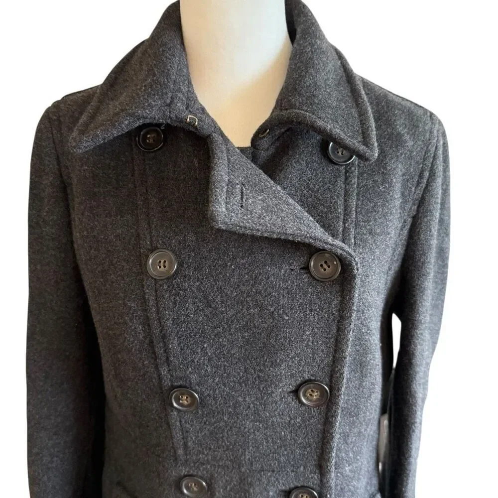 JCrew gray peacoat stadium cloth Nellie Gori size 8 - Picture 2 of 4